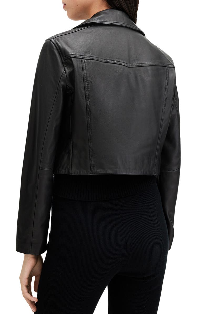 AllSaints Elora Biker Jacket, Alternate, color, Black/ Gold
