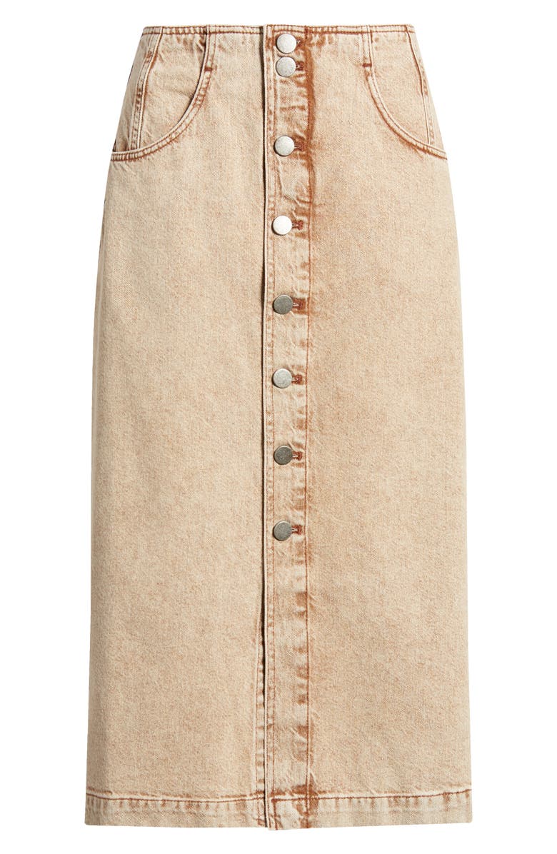 Treasure & Bond Button Front Denim Midi Skirt, Alternate, color,