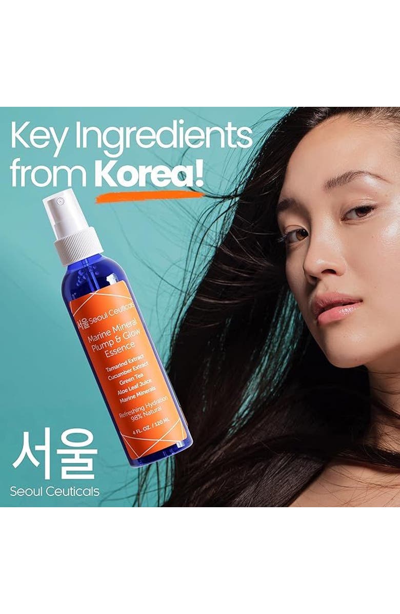 Seoul Ceuticals Korean Skincare Marine Mineral Pump & Glow Essence, Alternate, color, Clear