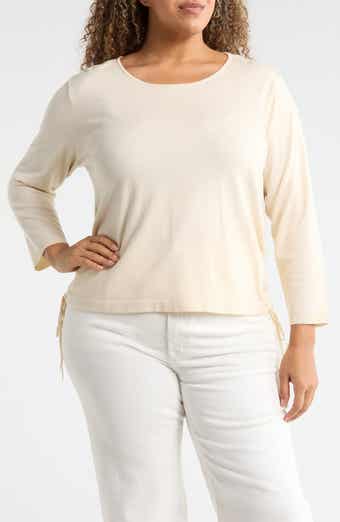 Cinching Side Tie Pullover Sweater