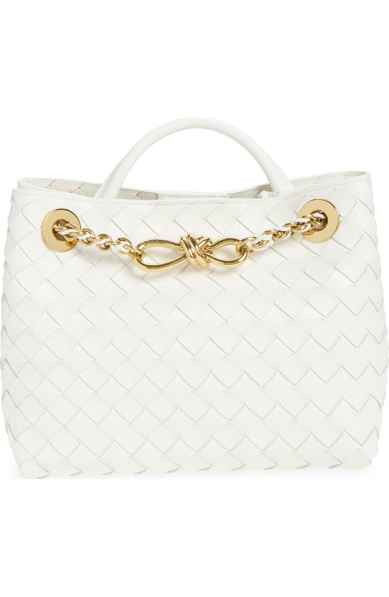 Bottega Veneta Small Andiamo Chain Leather Shoulder Bag, Main, color, 9537 Alabaster-Muse Brass