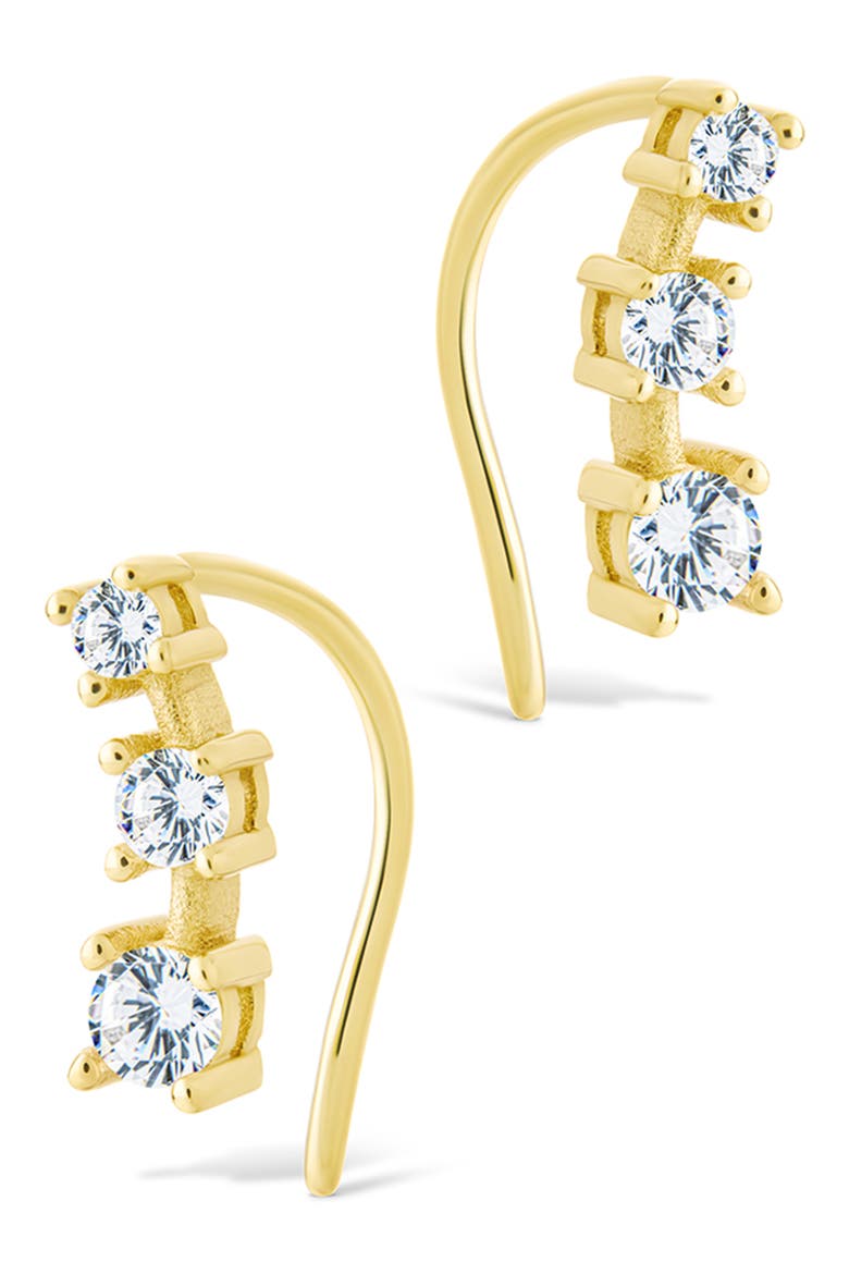 Cubic Zirconia Mini Ear Crawlers, Alternate, color, GOLD