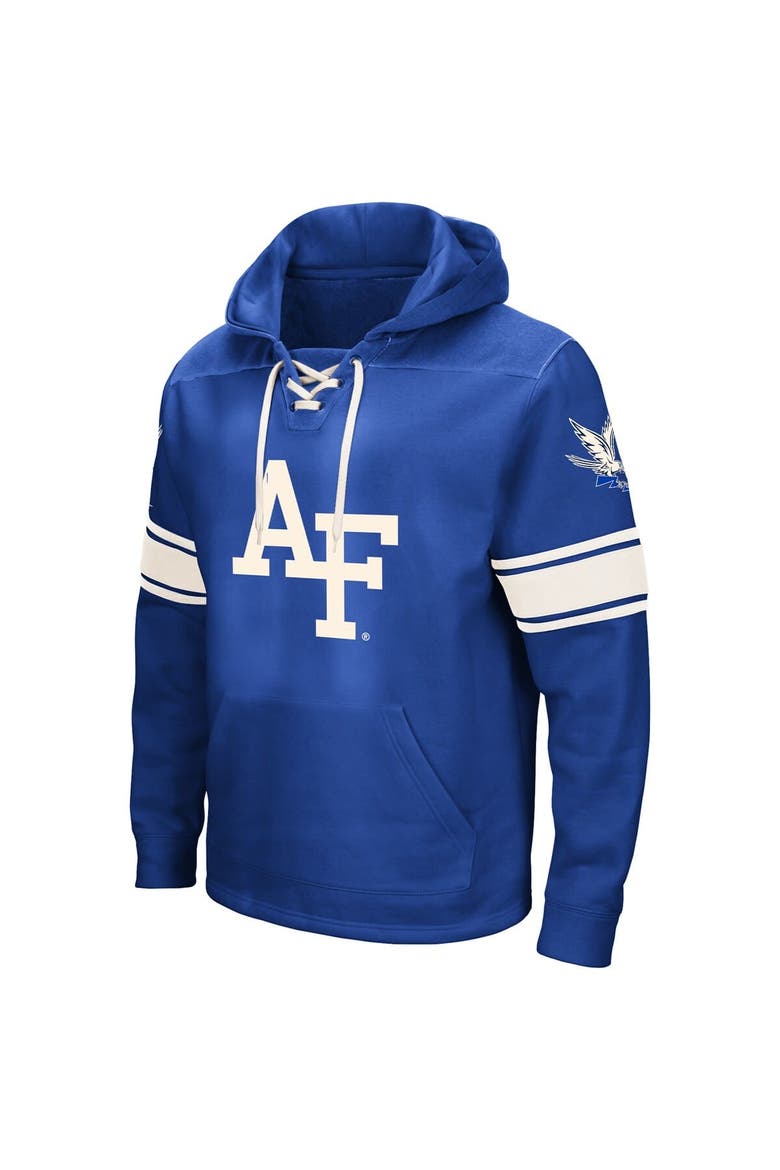 Men's Colosseum Royal Air Force Falcons 2.0 Lace-Up Pullover Hoodie, Alternate, color, Royal