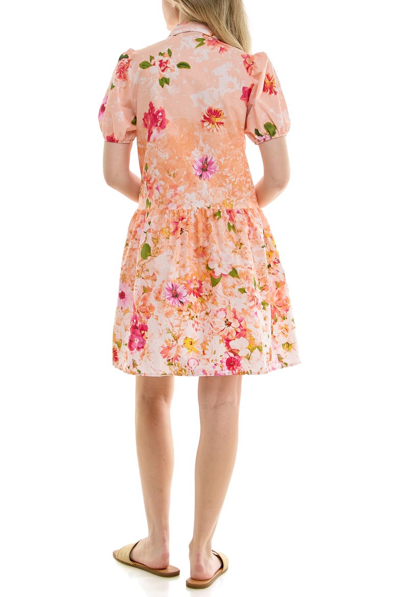 Puff Sleeve Shirtdress, Alternate, color, FLORAL PEACH