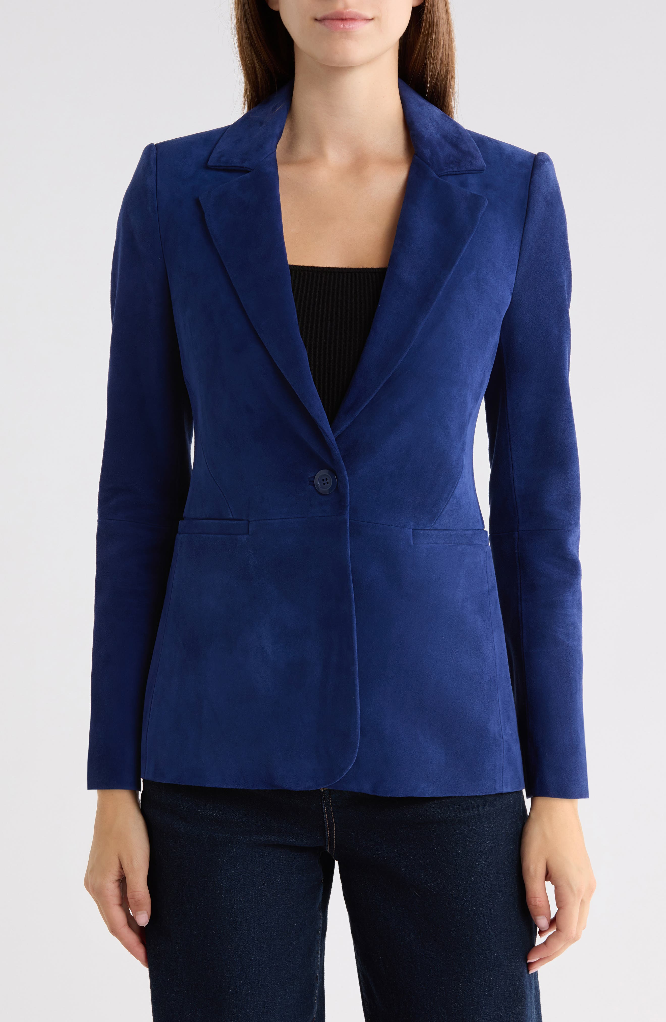 Macey Suede Notch Collar Blazer