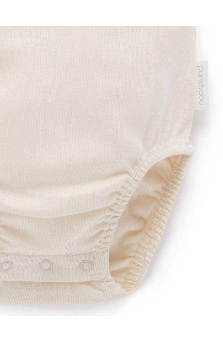 Purebaby 2 Pack Short Sleeve Ribbed Bodysuit Animal, Alternate, color, Fiesta Heads Print