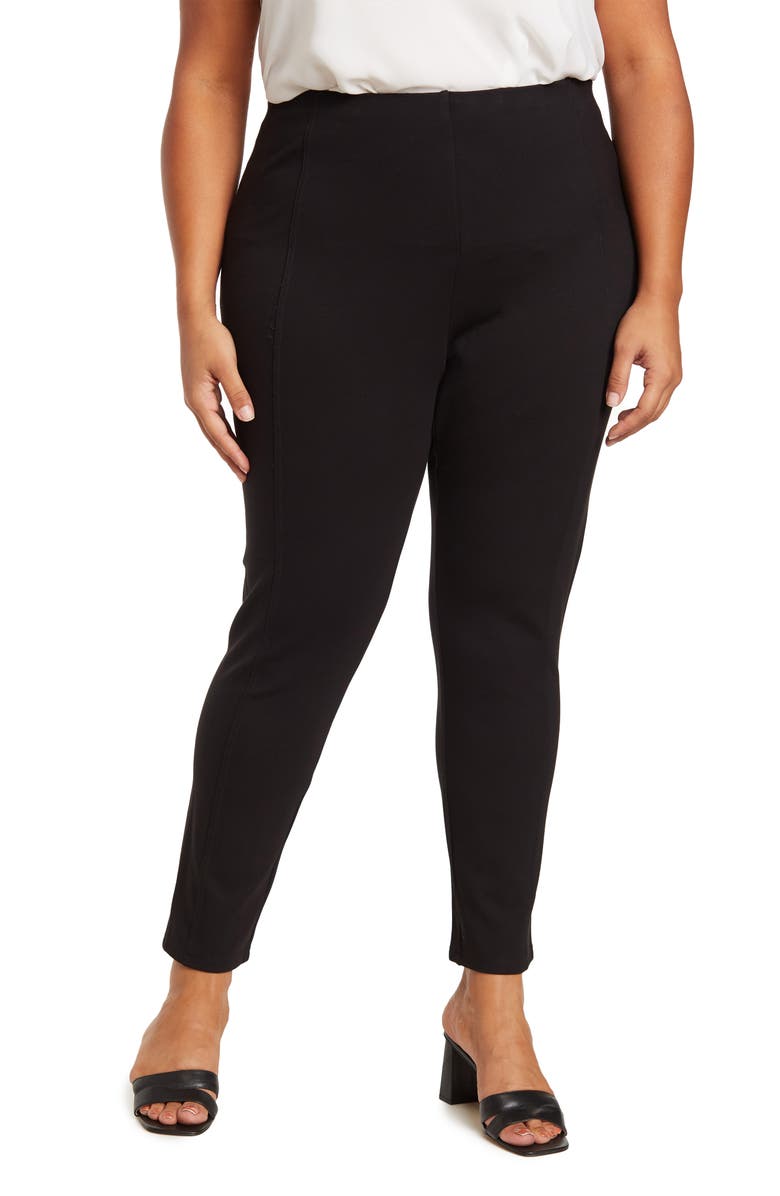 T Tahari Ponte Leggings, Main, color, Black