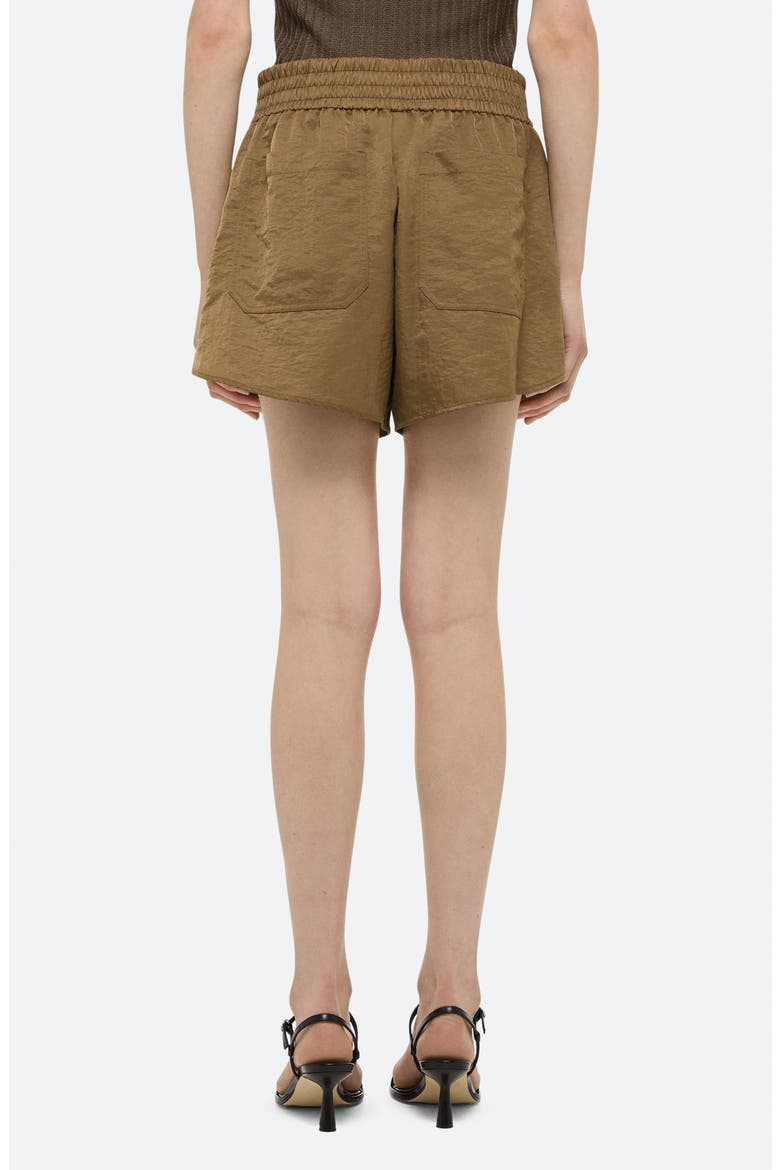 Creased Nylon Boxing Shorts, Alternate, color, COGNAC