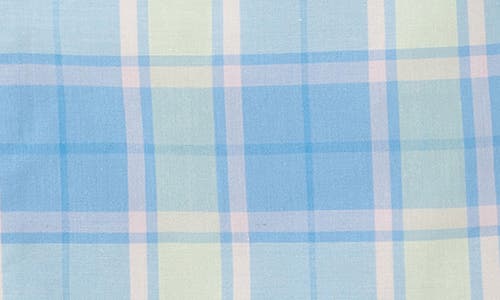 Andy & Evan Cotton Romper & Bow Tie Set In Plaid Blue