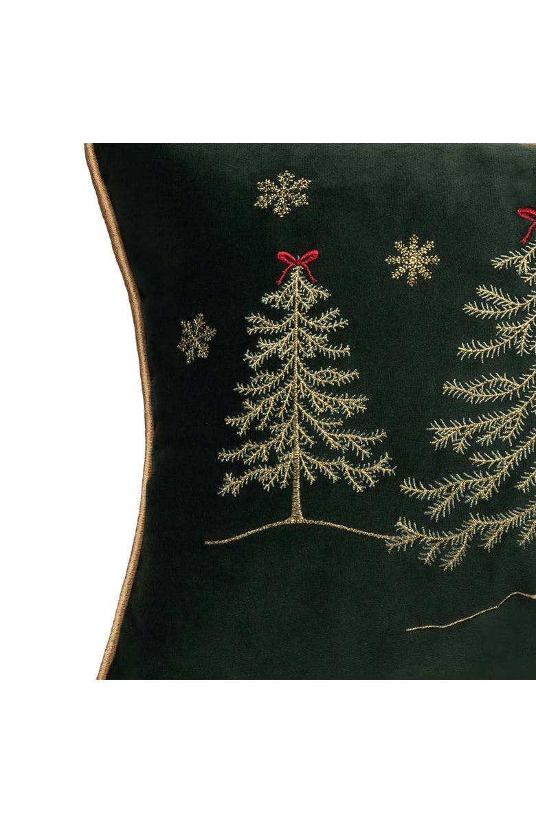 C&F Home Red Bow Christmas Tree Forest Embroidered Mini Accent Throw Pillow 12" x 16", Alternate, color, 