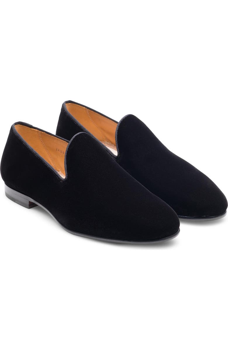 Magnanni Clara Velvet Loafer, Main, color, Black