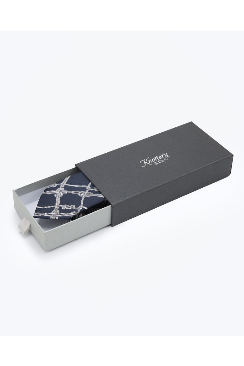 Voyager Printed Silk Tie, Alternate, color, Blue