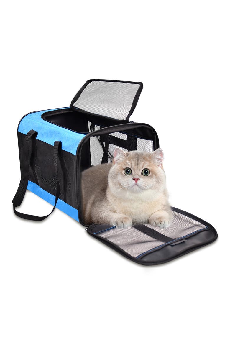 GOOPAWS Soft Sided Pet Cat Carrier Perfect for Travel, Main, color, TURQUOISE
