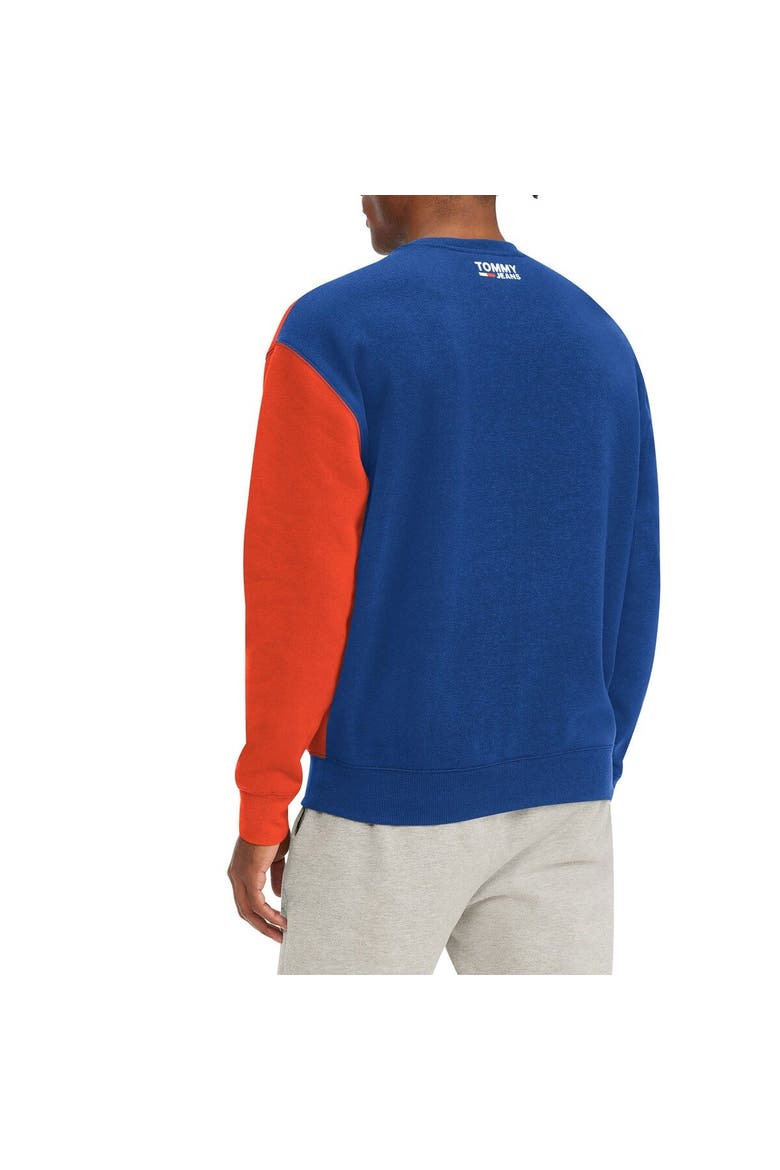 Men's Tommy Jeans Royal/Orange New York Knicks Keith Split Pullover Sweatshirt, Alternate, color, Royal