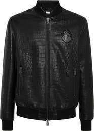BILLIONAIRE Leather Bomber Cocco Men