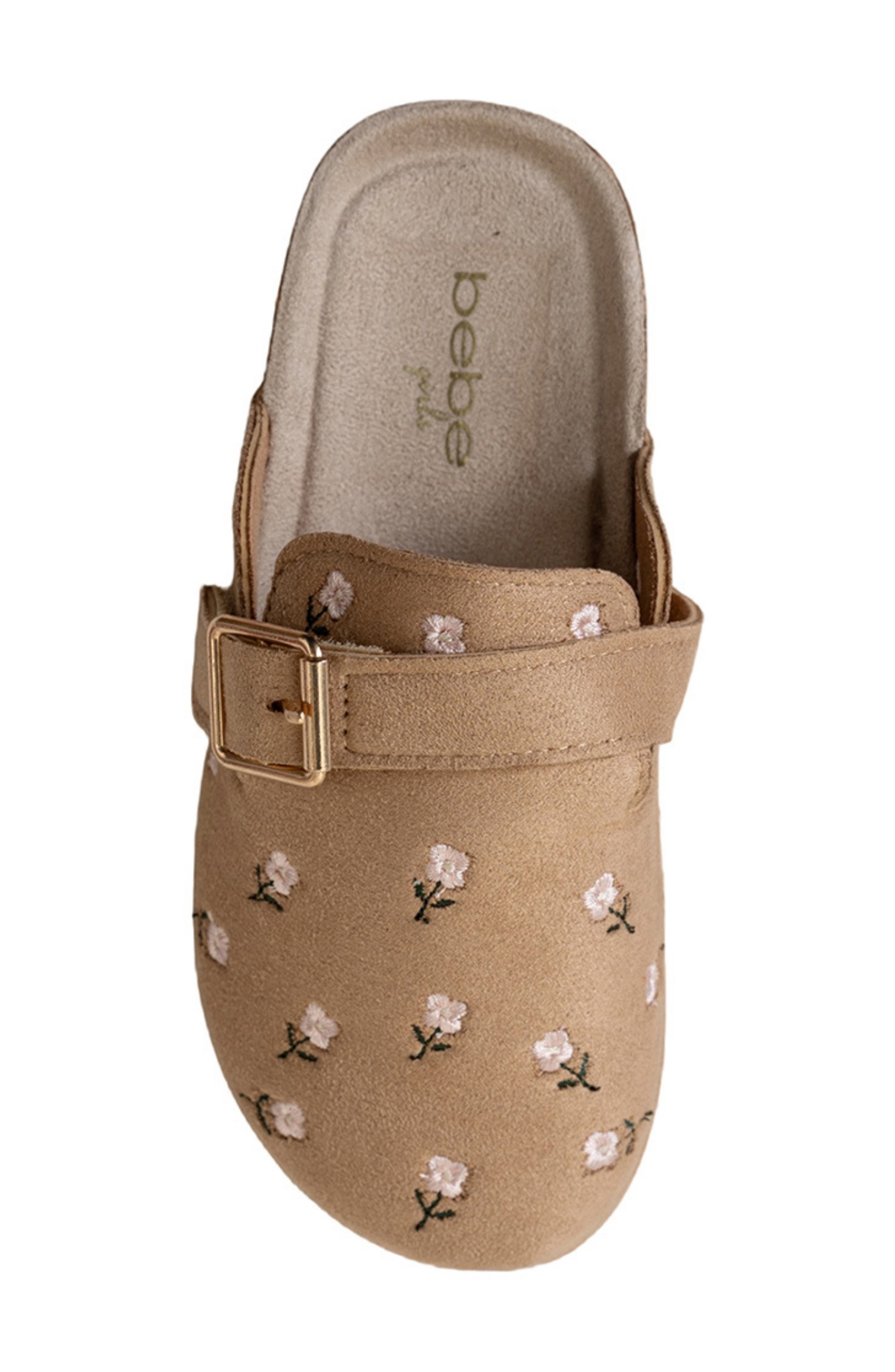 Kids' Floral Embroidered Clog, Alternate, color, SAND