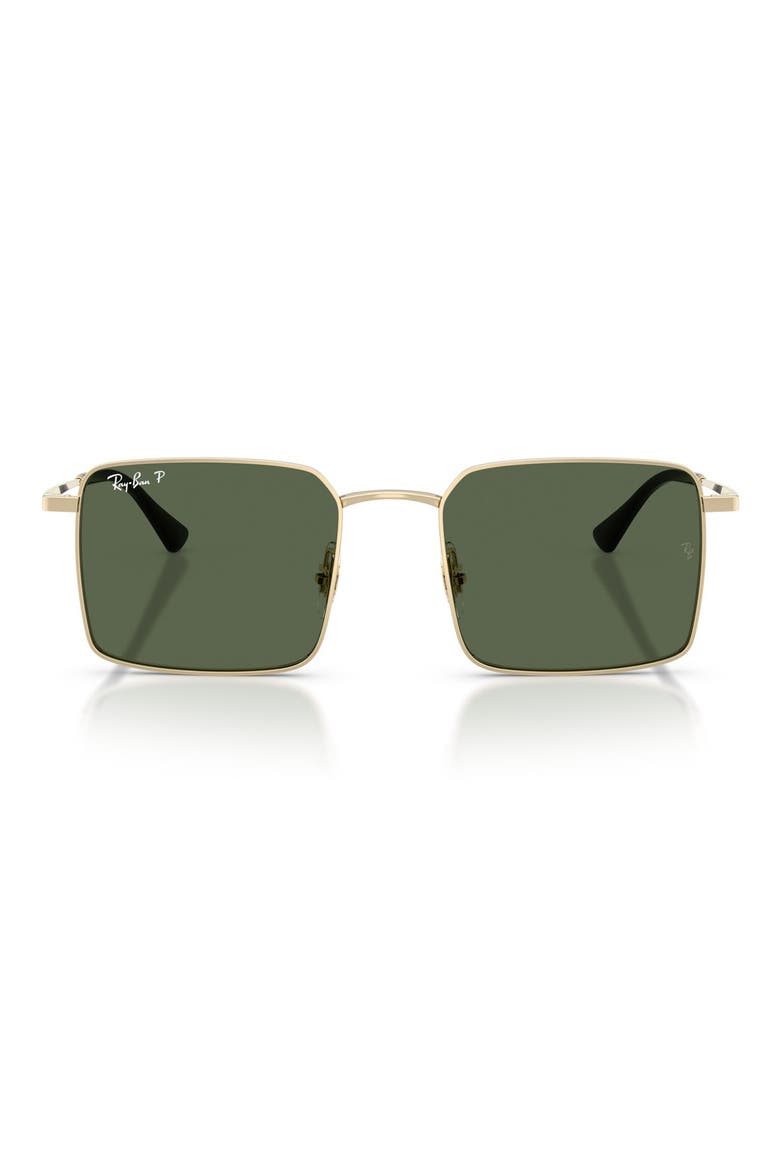 Polarized Square Sunglasses, Main, color, PALE GOLD / DARK GREEN POLAR
