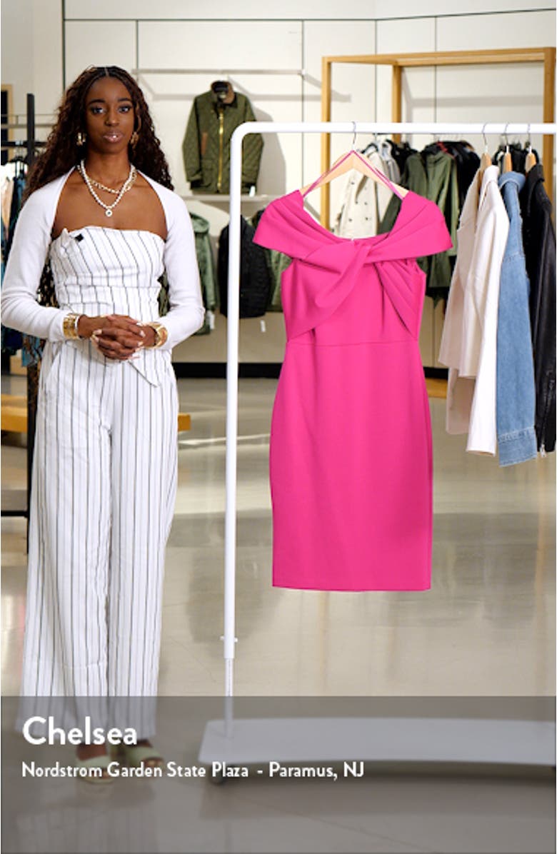 Twist Detail Cap Sleeve Scuba Crepe Cocktail Dress, sales video thumbnail