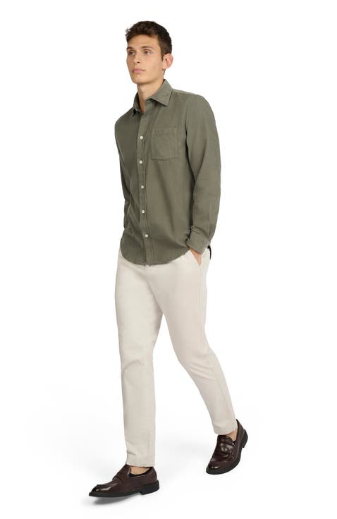 Micro Cord Long Sleeve Button Down