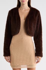 Madden Girl Cropped Faux Fur Bolero