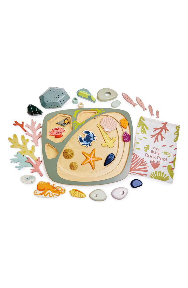 Tender Leaf Toys My Little Rock Pool Wooden Playset, Alternate, color, Multi