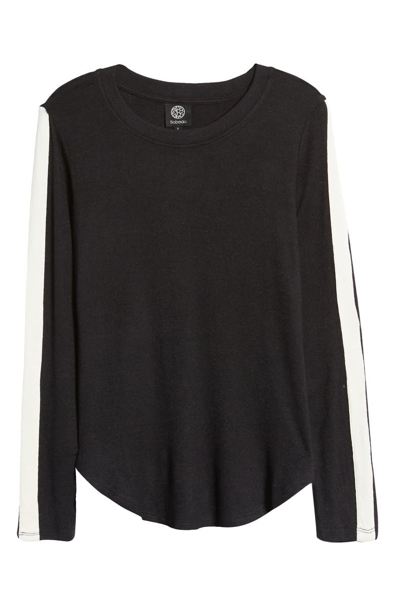 Bobeau Cozy Athletic Tape Top, Alternate, color, 