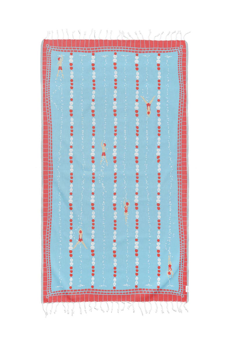 Oversized 37" x 71" Preppy Turkish Beach Towel by Ramus & Co, Main, color, By the Pool