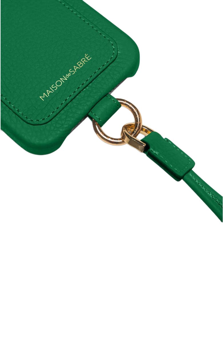 MAISON de SABRÉ Sling Phone Case, Alternate, color, Emerald Green