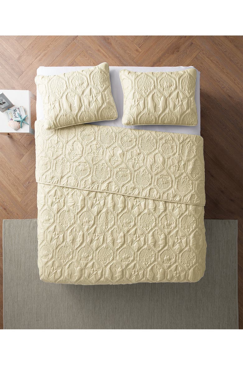 Shore Embossed Quilt Set - King, Alternate, color, TAN