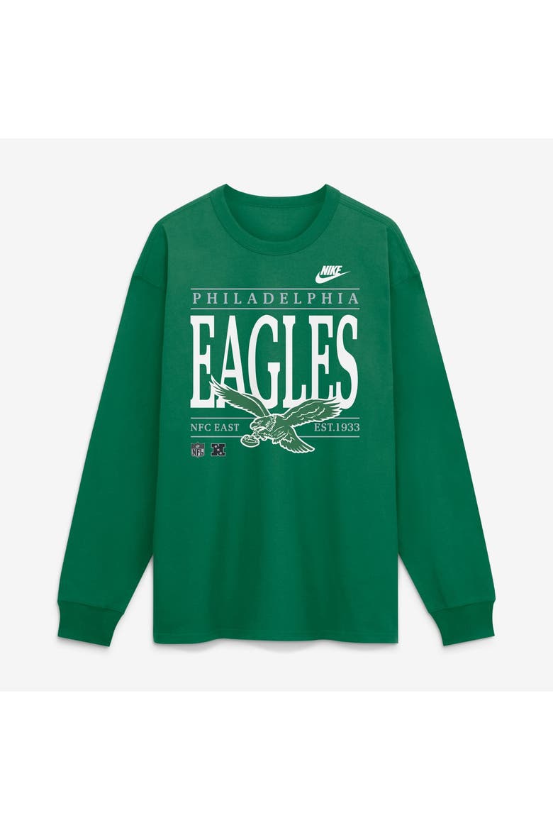 Men's Nike Kelly Green Philadelphia Eagles Red Zone Long Sleeve Max90 T-Shirt, Main, color, Kelly Green