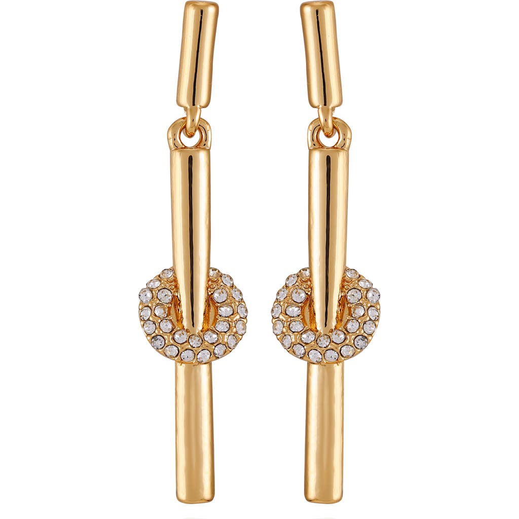 Vince Camuto Crystal Link Drop Earrings In Goldtone
