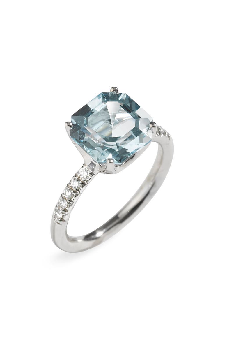 'Twinkle' Topaz & Pavé Diamond Ring, Main, color, SKY BLUE TOPAZ