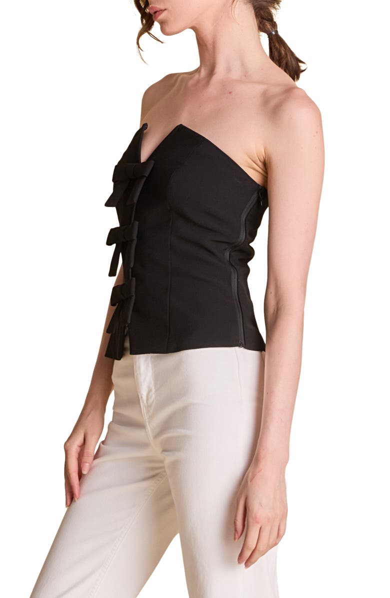 Endless Rose Bow Detail Bustier Top, Alternate, color, Black