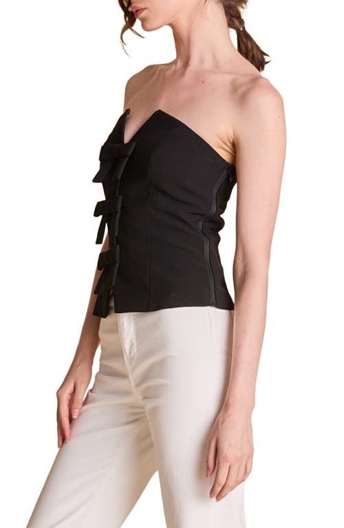 Endless Rose Bow Detail Bustier Top In Black