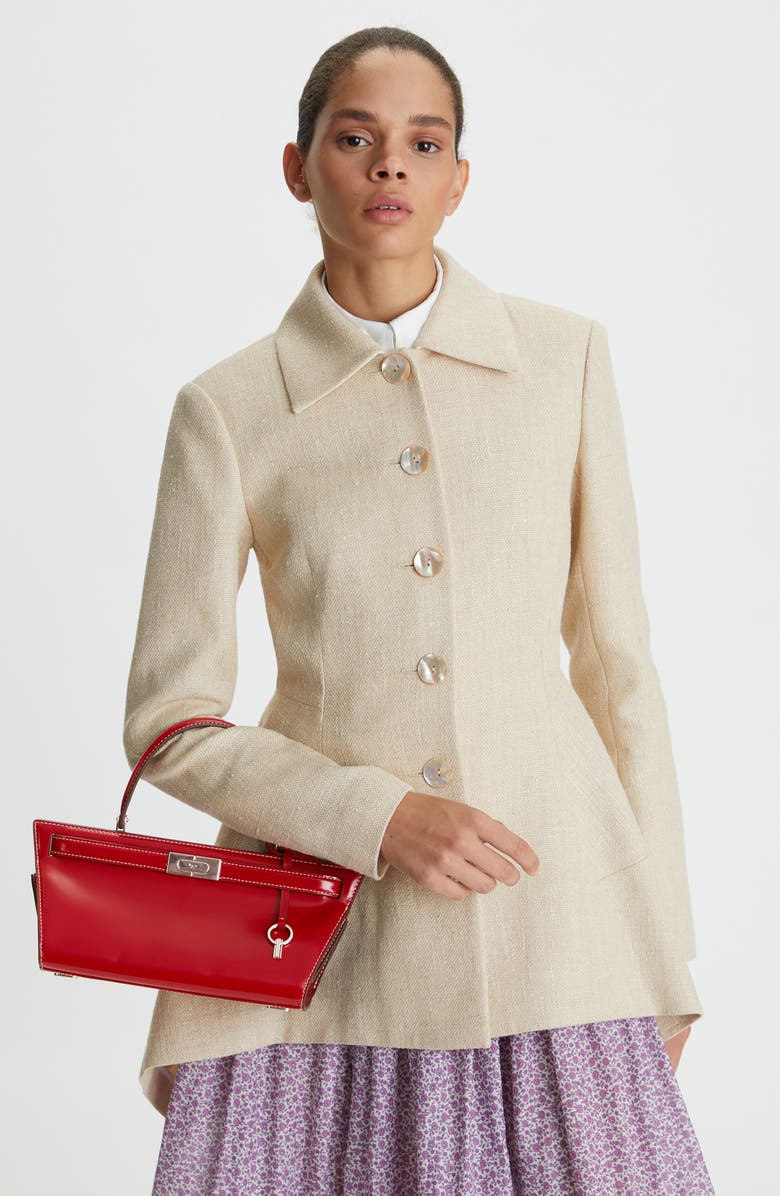 Tory Burch Lee Radziwill Leather Cat Eye Bag, Alternate, color,