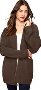 Roaman's Plus Size Waffle Knit Zip-Front Relaxed Hoodie