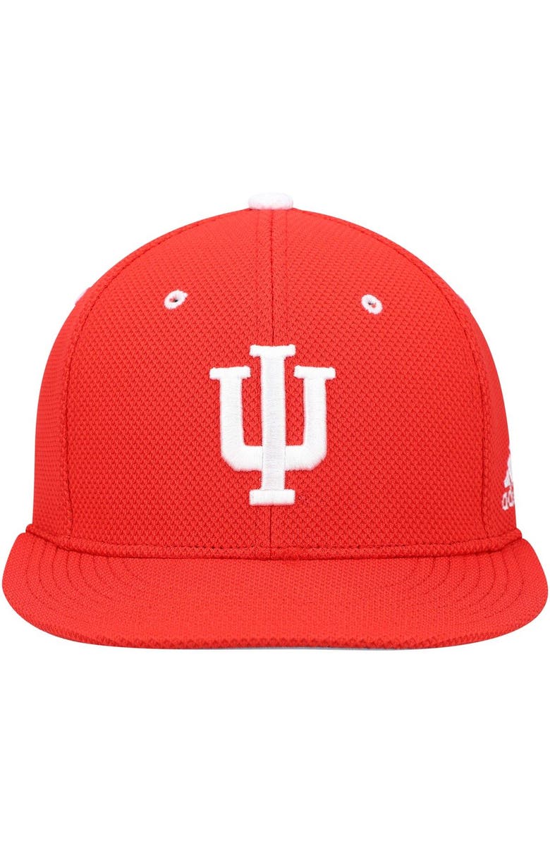 adidas Men's adidas Crimson Indiana Hoosiers On-Field Baseball Fitted Hat, Alternate, color, Crimson