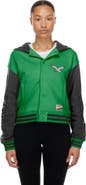 New Era Women's New Era  Kelly Green Philadelphia Eagles Throwback Full-Snap Hooded Jacket