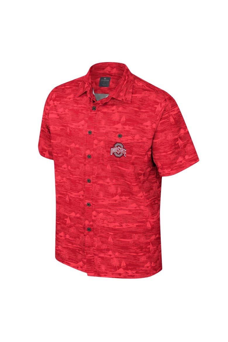 Men's Colosseum Scarlet Ohio State Buckeyes Ozark Button-Up Shirt, Alternate, color, Scarlet