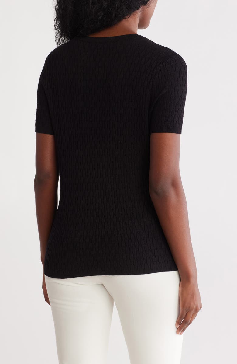 Calvin Klein Textured Short Sleeve Sweater, Alternate, color,