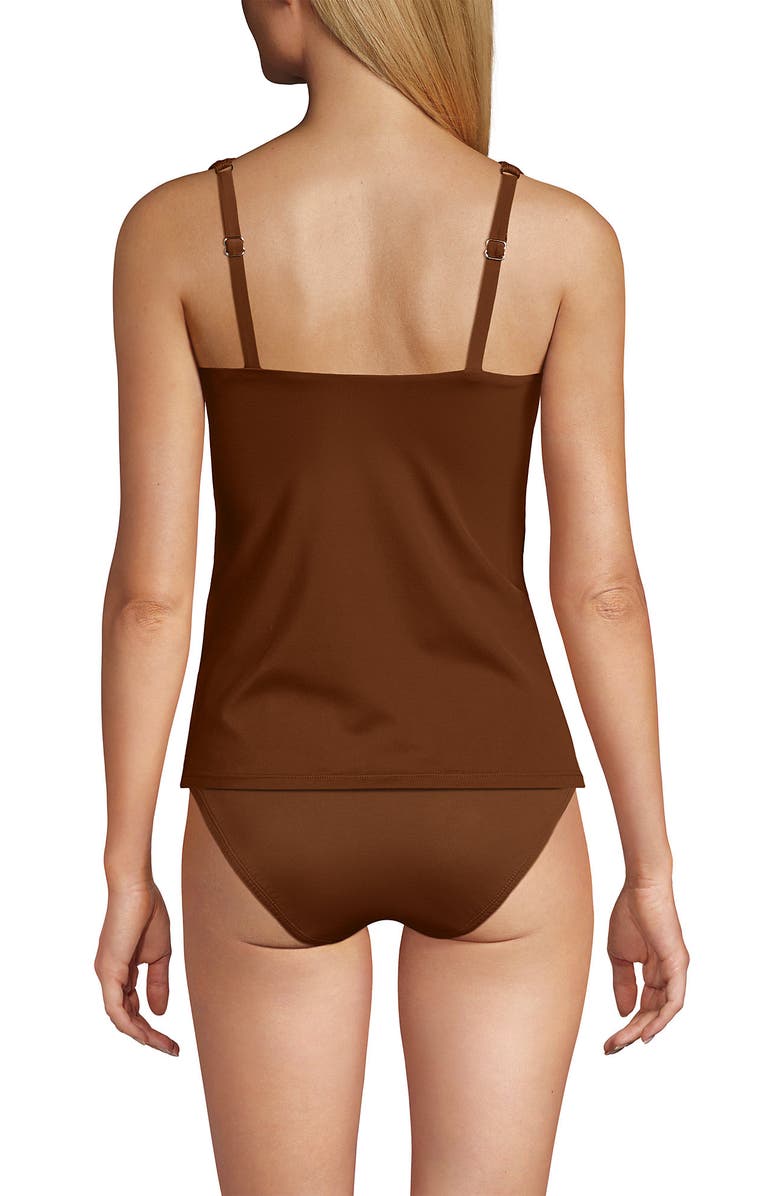 Lands' End Slender Lite Sweetheart Shirred Tankini, Alternate, color, Acorn