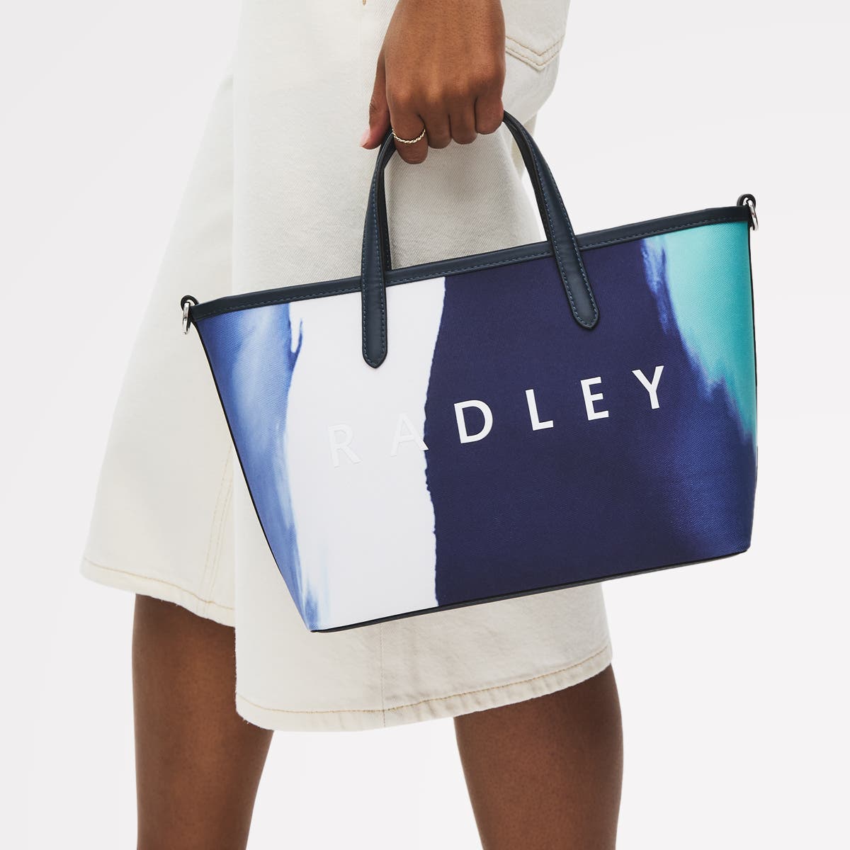 Radley Southwell Gardens - Stripe Medium Open Top Satchel Bag, Alternate, color, Ink