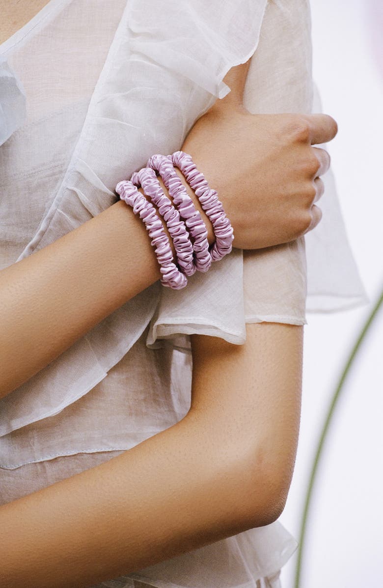 slip Pure Silk 4-Pack Skinny Scrunchies: Wildflower, Alternate, color, Wildflower