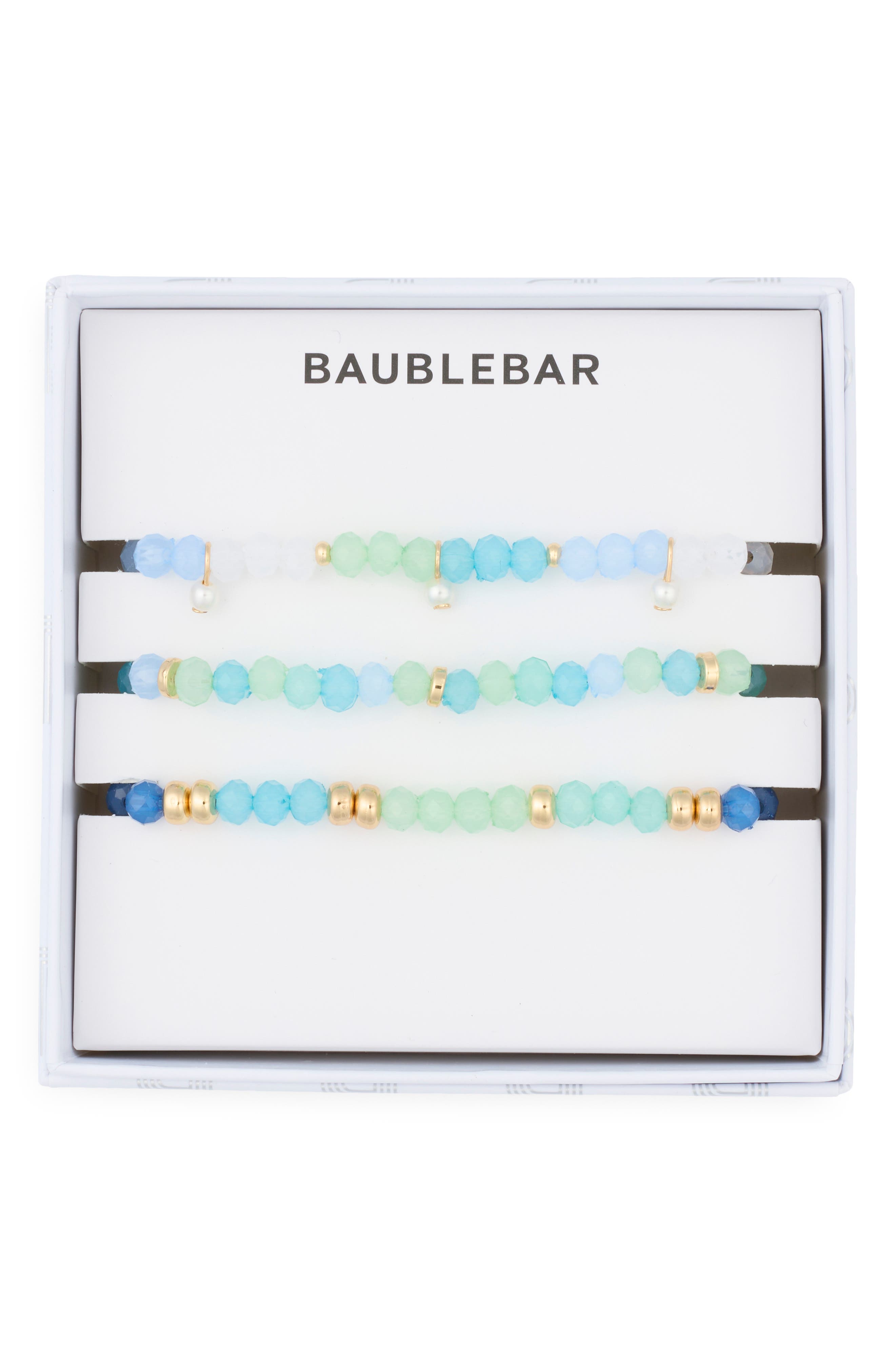 BaubleBar Just Keep Beading Set of 3 Assorted Stretch Bracelets