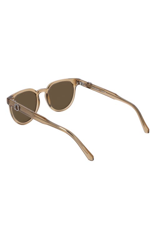Ferragamo 53mm Round Sunglasses In Transparent Sand