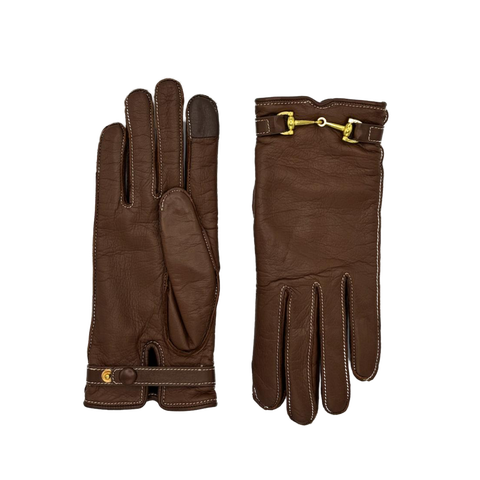 Greco Lambskin Glove Lined in Cashmere with Equestrian Details