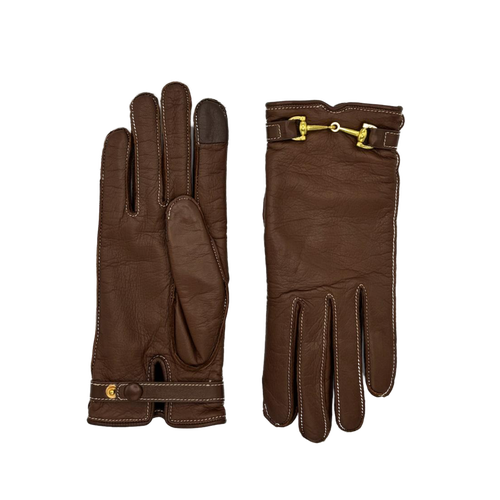 Agnelle Greco Lambskin Glove Lined In Brown