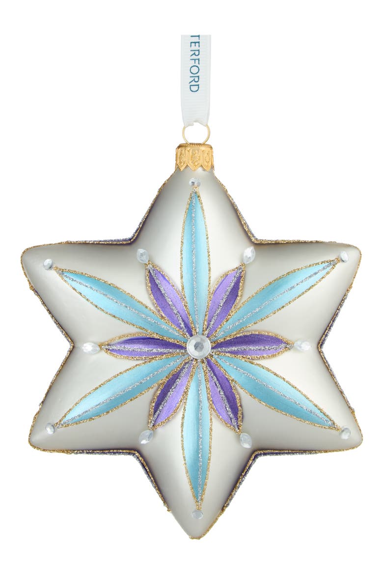 Holiday Heirlooms Star Glass Ornament, Alternate, color, MULTI BLUE