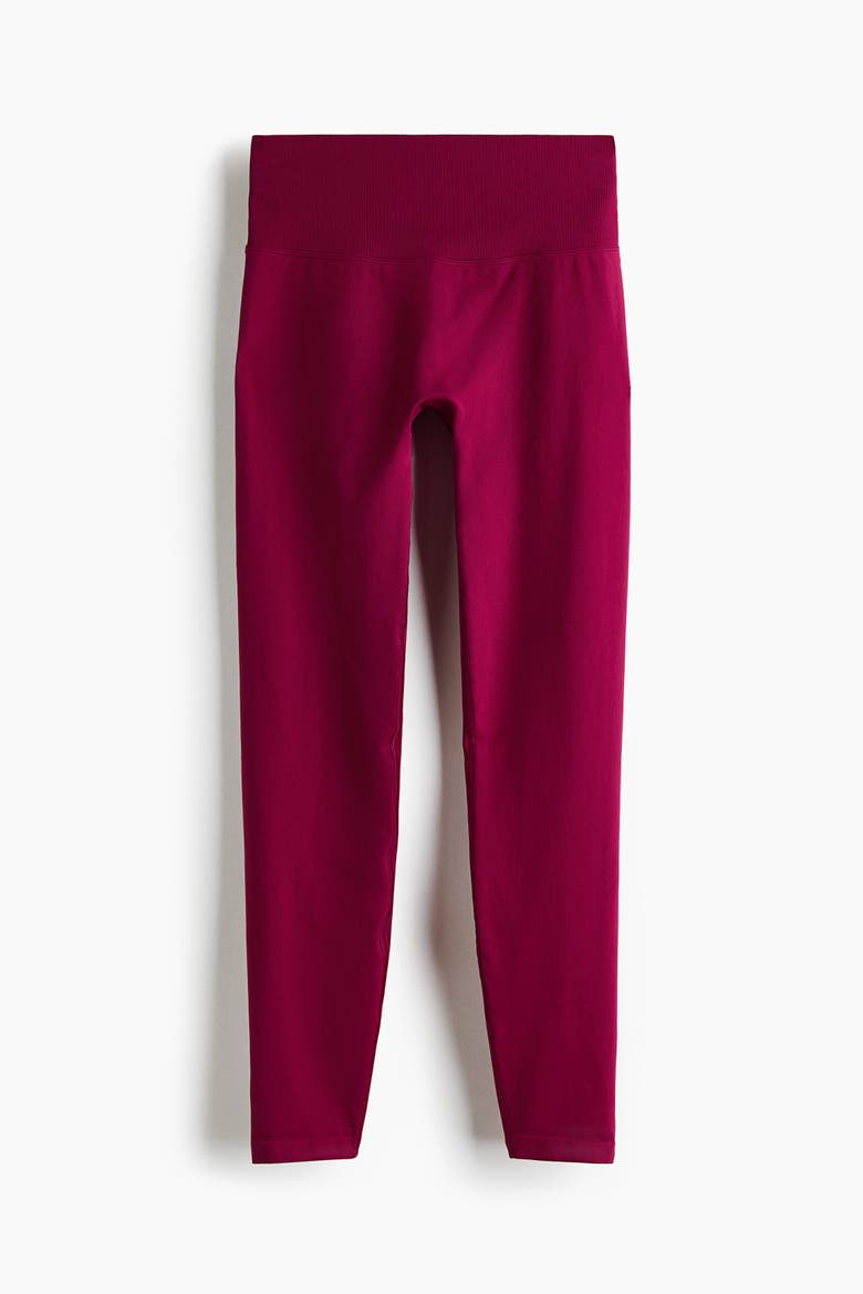 Seamless Sports Leggings With Drymove, Alternate, color, Dark pomegranate
