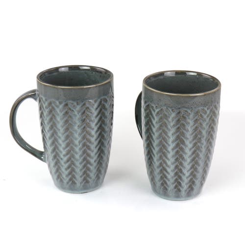 Gibson Home 22 oz Stoneware Mug Set Of 4 In Green